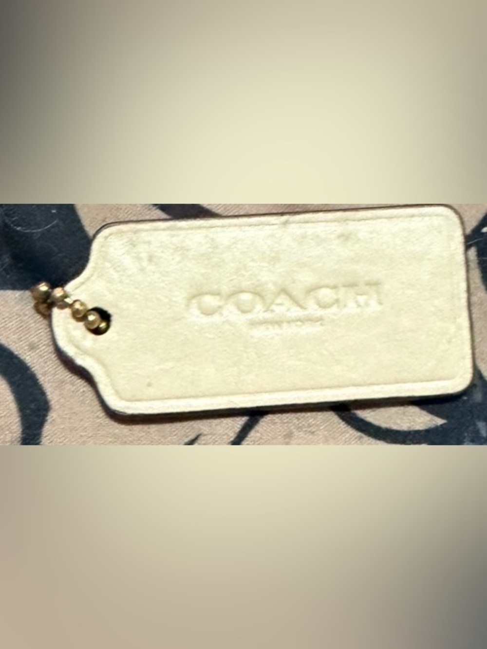 Coach Cream Leather Tag